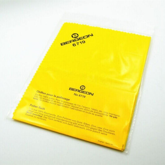 Bergeon 6719 pure cotton polishing cloth for watch repair and delicate cleaning tasks.