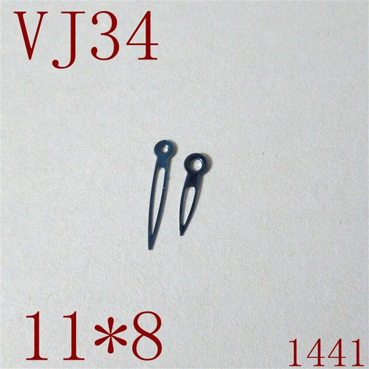 1. Precision watch hands set for VJ34 movement with hour, minute, and second hands.  