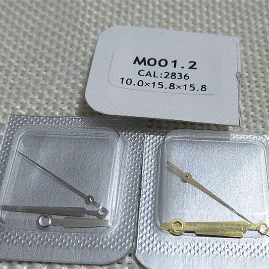 Watch hands set for 2836 movement featuring hour, minute, and second hands by M001.2 brand.