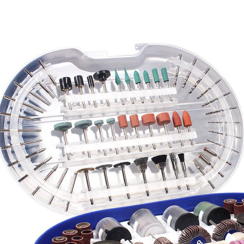 276PCS electric rotary tool kit with cutting, sanding, polishing discs and stones for versatile use