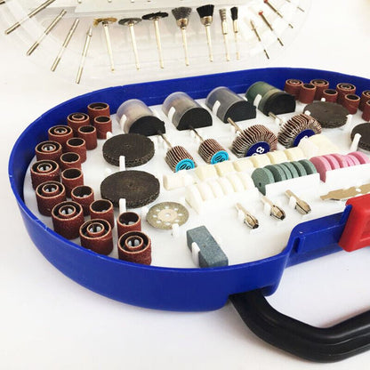276PCS rotary tool kit including grinding, cutting, sanding, and polishing discs for versatile DIY projects.