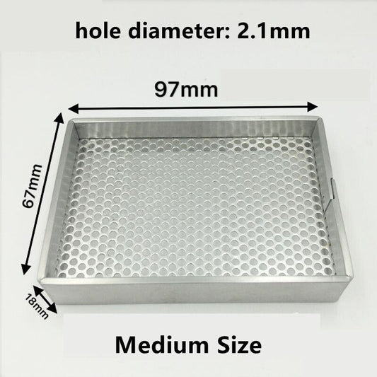 Aluminum 67x97mm cleaning tray organizer for watchmakers, ideal for drying plates and small parts.