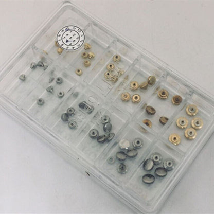 AB-659 gold plated steel watch crown kit by 1 MICROM, durable dust-proof repair tool for watchmakers.