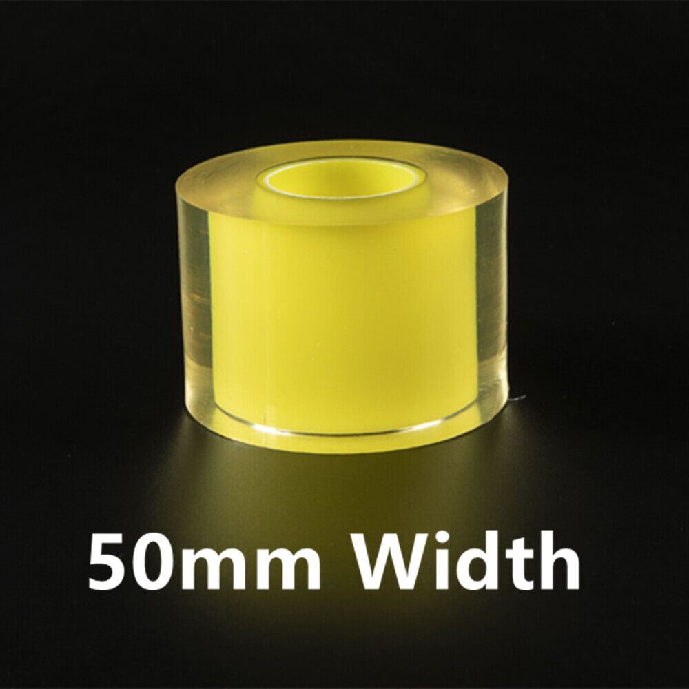 Silver 50mm transparent protective film for watch jewelry, preserving silver band shine and preventing scratches.