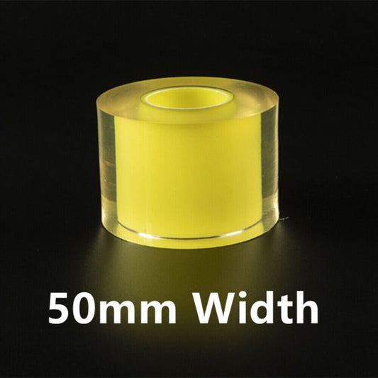 Silver 50mm transparent protective film for watch jewelry, preserving silver band shine and preventing scratches.