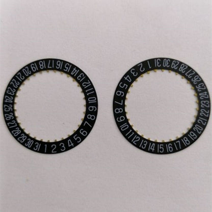 Disque de date générique noir Date@3/6 pour mouvement <tc>ETA</tc>2824-2 2892