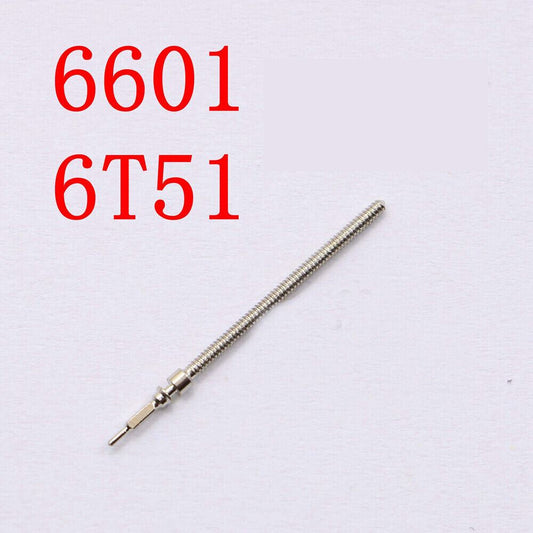 Replacement winding stem for Miyota 6601 6T51 watch movement, compatible with various watch brands.