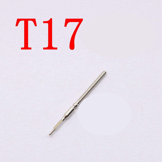 Replacement watch winding stem for T17 movement, durable spare part for precise timekeeping.