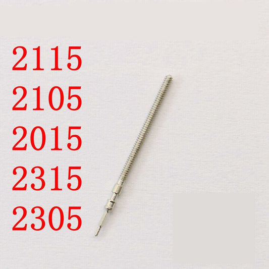 Precision watch winding stem compatible with Miyota 2115, 2105, 2015, 2315, 2305 movements for smooth time adjustment.