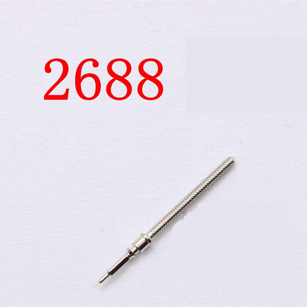 Replacement winding stem for ETA2688 watch movement, compatible with various watch models.