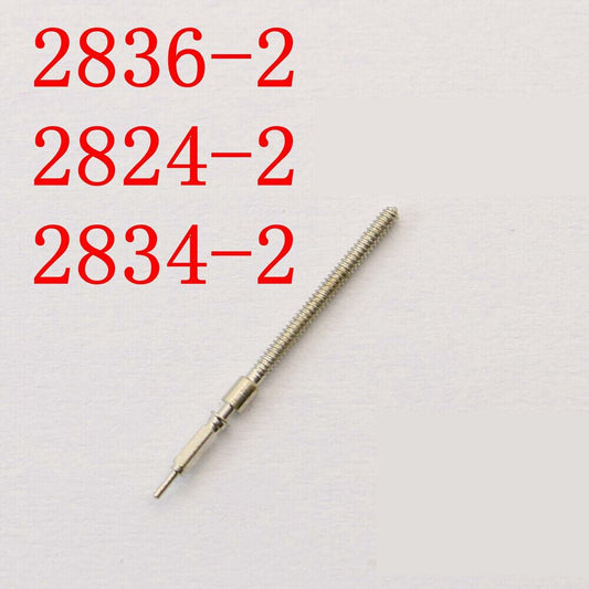 Watch winding stem for ETA 2836-2 movement, precise fit for repair and replacement.