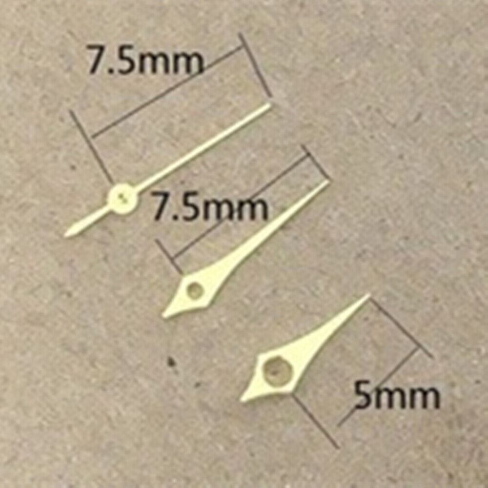 7.5mm golden rhombus watch hands by Epson for TMI VJ12 quartz movement, no lume finish