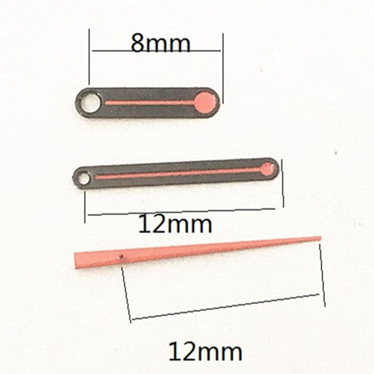 12mm pink round second hand for Miyota 7T35 quartz watch movement, precise timekeeping accessory.