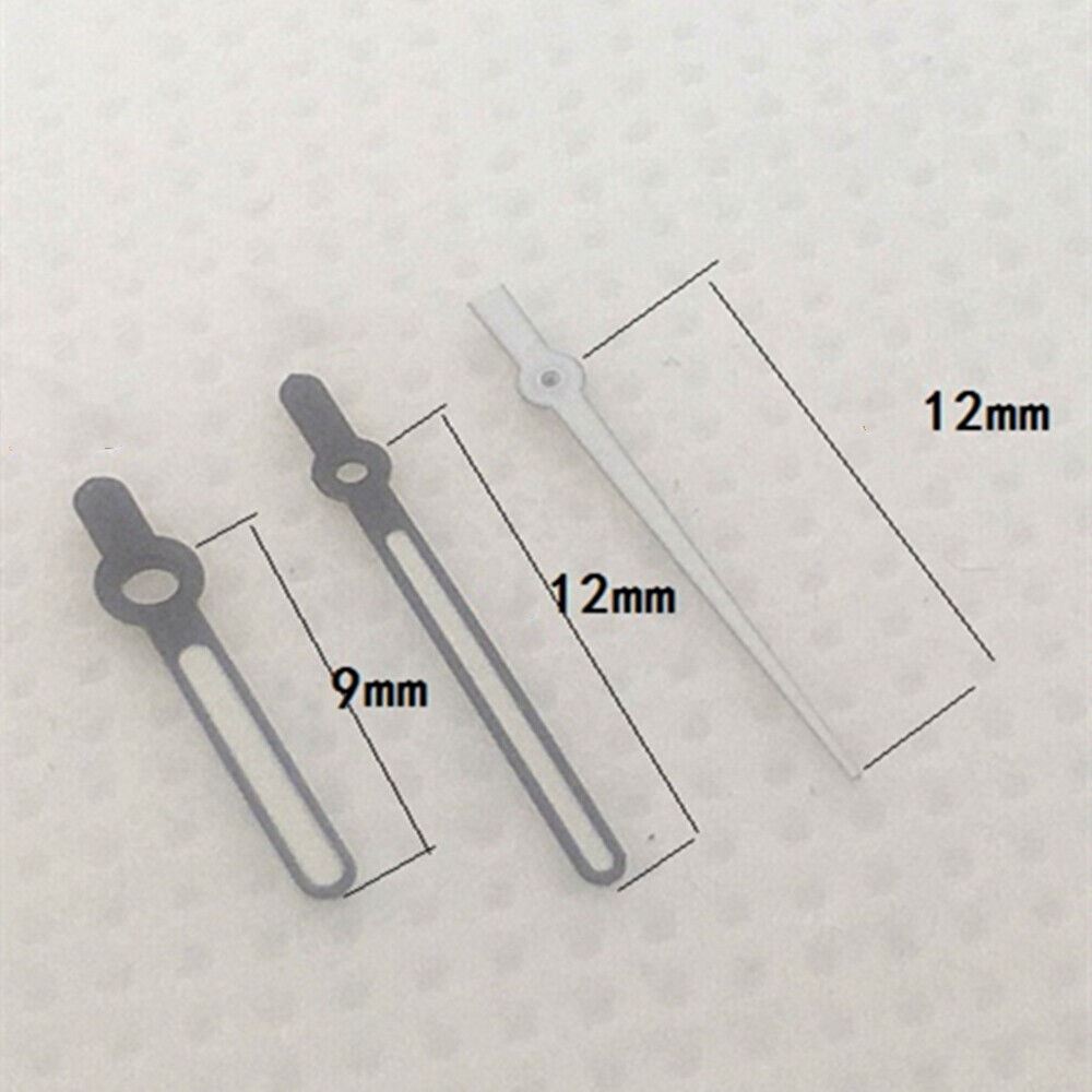 12mm white second hand with green lume for Miyota 7T35 quartz watch movement, precise timing accessory.