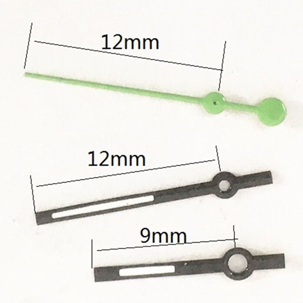 12mm green second hand for Miyota 7T35 quartz watch movement, precise and durable design.
