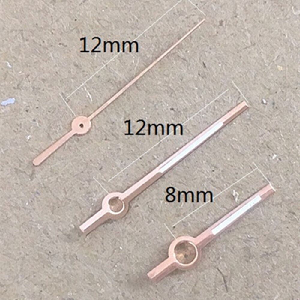 12mm green luminous rose gold watch hands, compatible with China Made 2813 movement, precise timekeeping.