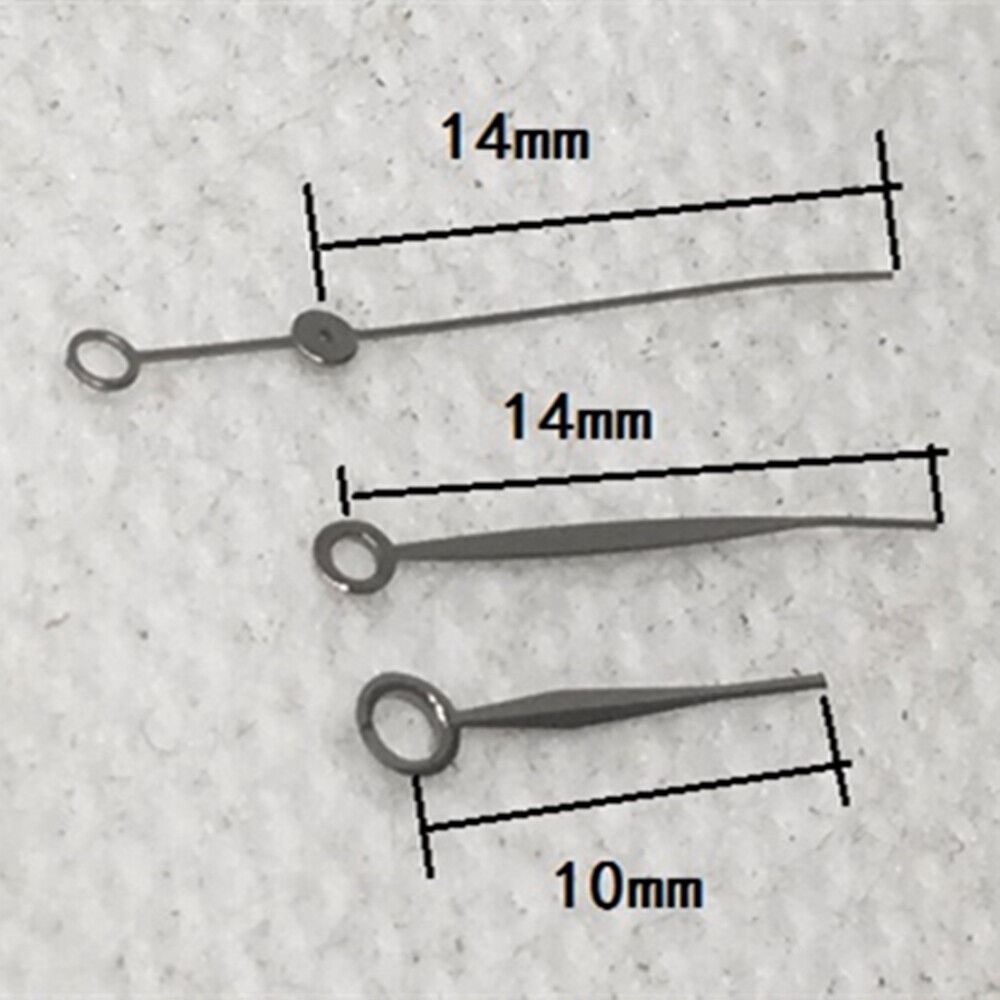 Polished black long rhombus watch hands, 14mm, designed for China Made 2813 movement, sleek and durable.