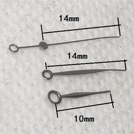 Polished black long rhombus watch hands, 14mm, designed for China Made 2813 movement, sleek and durable.