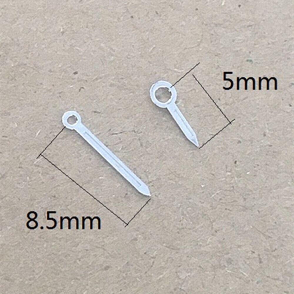 8.5mm green lume watch hands with silver trim for Hattori Epson VJ20 quartz movement