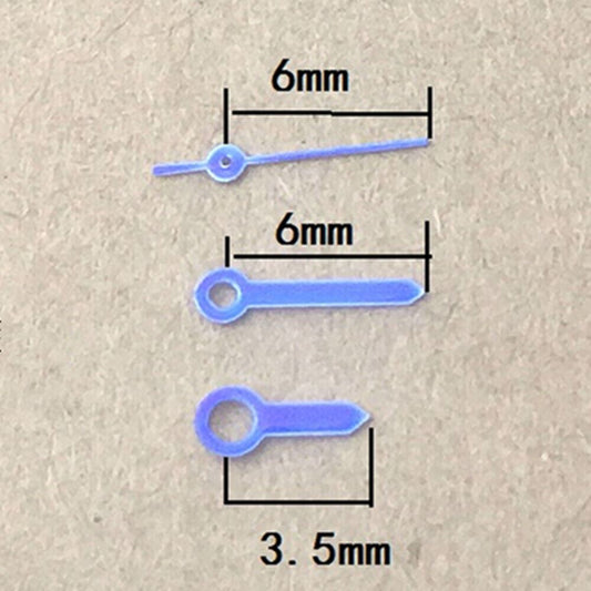 6mm polished purple watch hands set for Ronda 763 quartz movement.