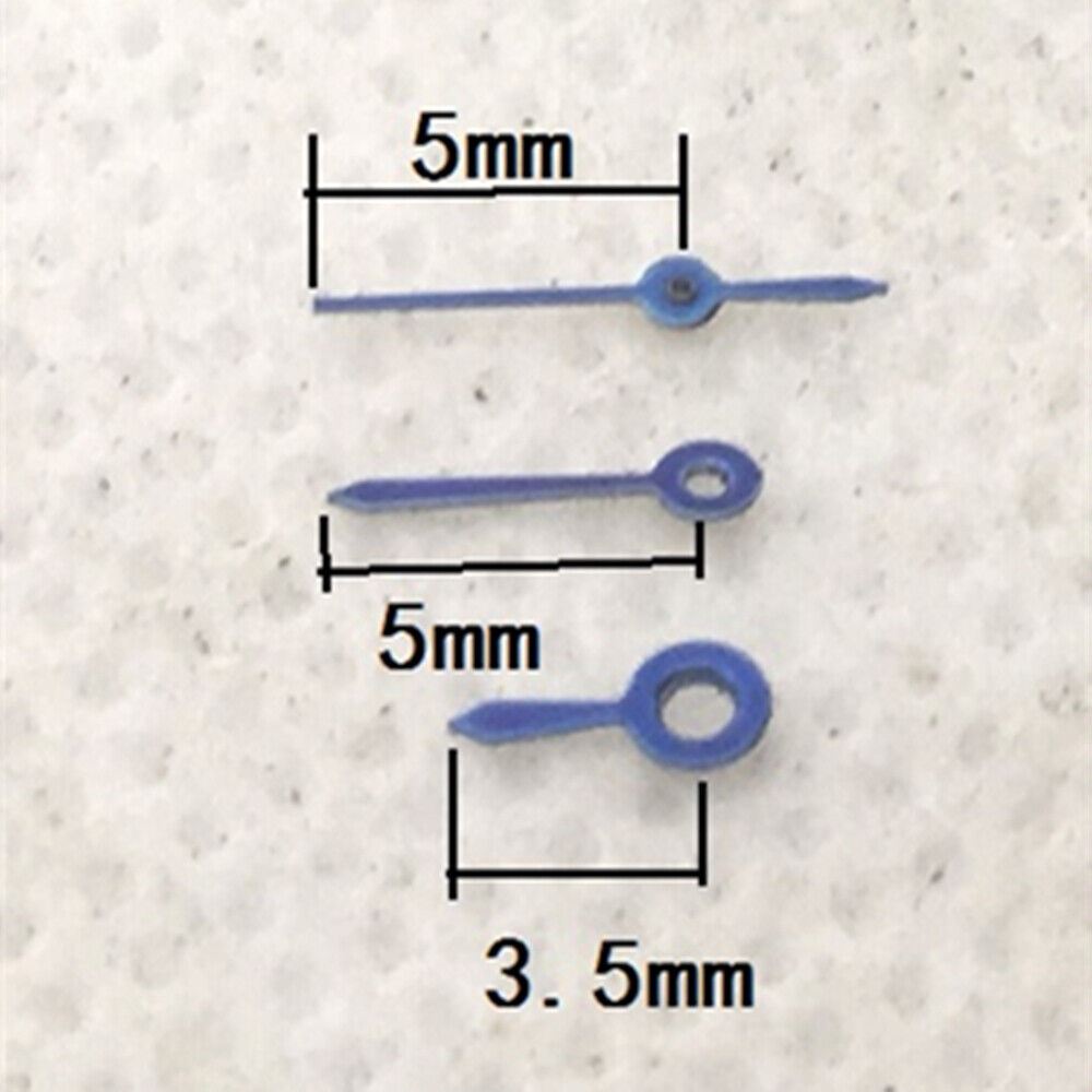 Blue 5mm watch hands for Hattori Epson VX82 quartz movement, high precision replacement parts