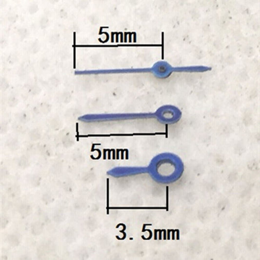 Blue 5mm watch hands for Hattori Epson VX82 quartz movement, high precision replacement parts