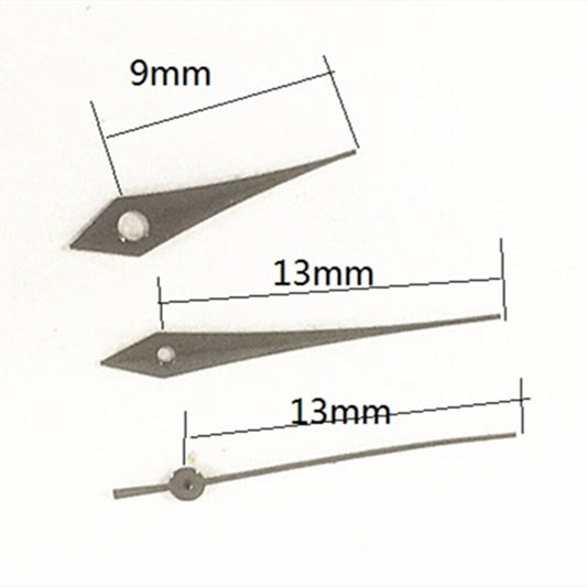Arrow shape dark silver 13mm watch hands for Miyota 1M12 quartz movement.