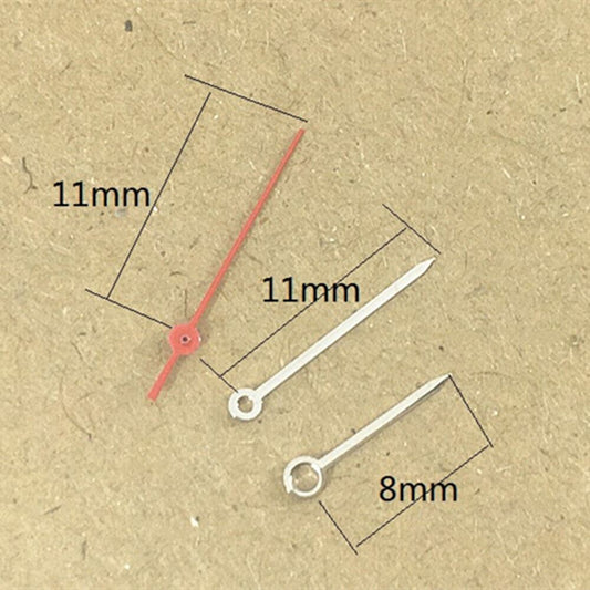 11mm silver and red second hand for Miyota 1M12 quartz movement by Japan.