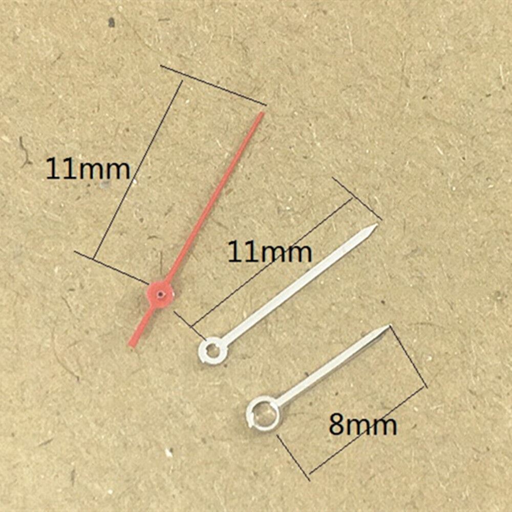 11mm silver and red second hand for Miyota 1M12 quartz movement by Japan.