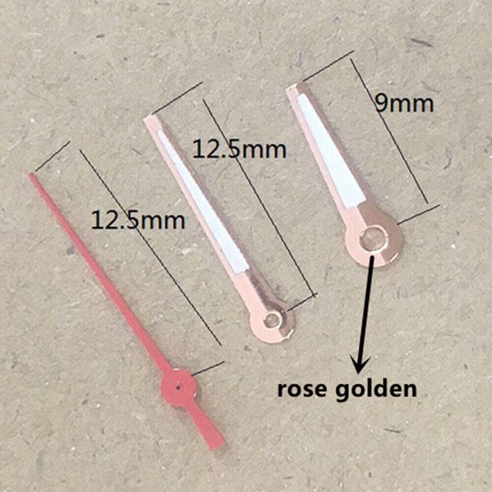 Rose gold 12.5mm watch hands for Hattori Epson PC32 quartz movement, elegant trim design.