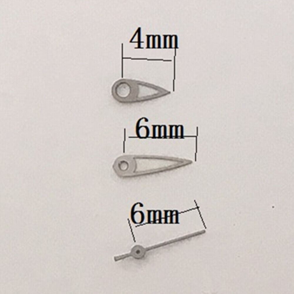 6mm dark grey trim watch hands for Miyota 1L12 quartz movement, enhancing timepiece precision.
