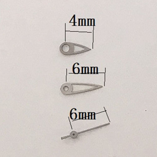 6mm dark grey trim watch hands for Miyota 1L12 quartz movement, enhancing timepiece precision.