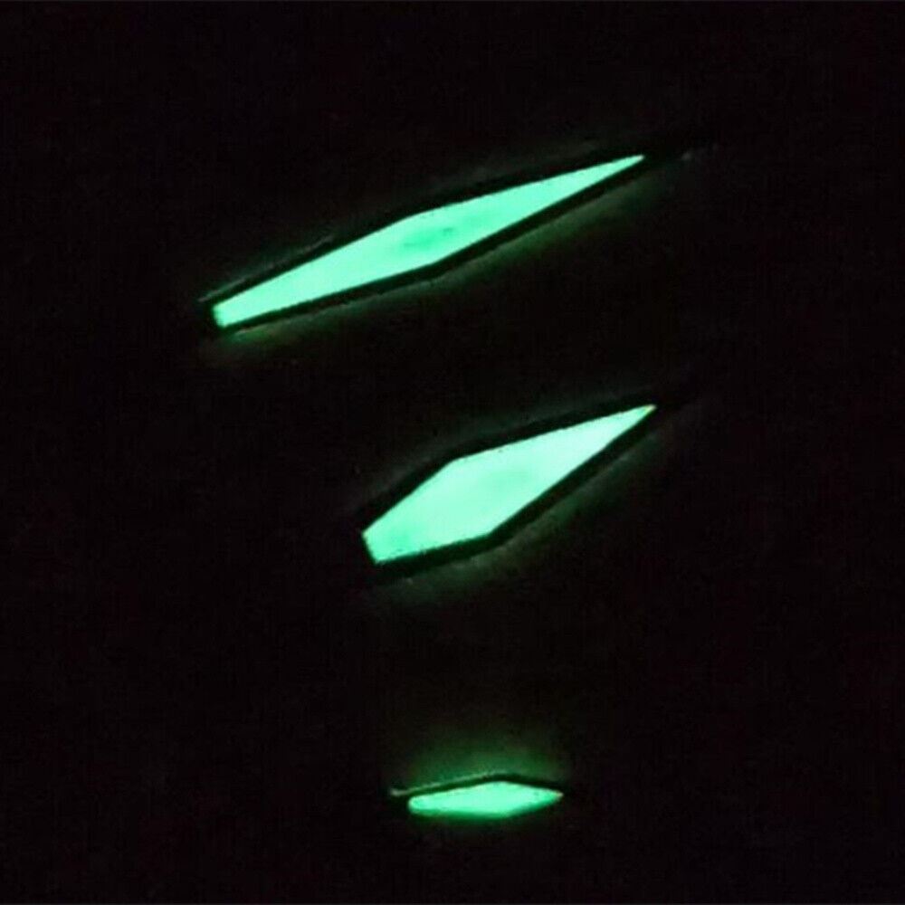 Strong green lume watch hands for Seagull ST3600 and ETA6497 movements, enhancing readability and style.