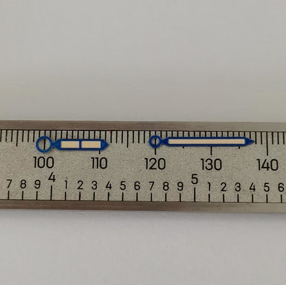 Blue-trimmed green lume watch hands for Seagull ST3600 with bright glow and precise fit.