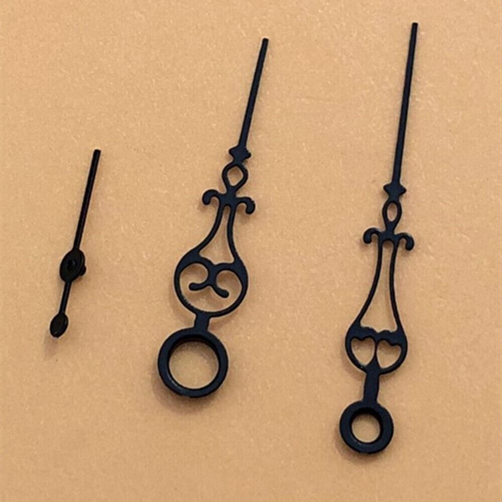 Black floral watch hands with intricate design for Seagull ST3600/ST3621 and ETA6497/ETA6498 movements.