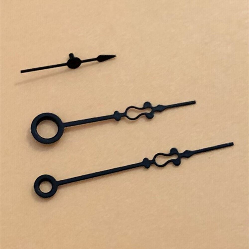 Small black floral watch hands for Seagull ST3600, precise fit and elegant design.