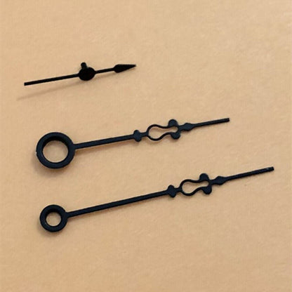 Small black floral watch hands for Seagull ST3600, precise fit and elegant design.