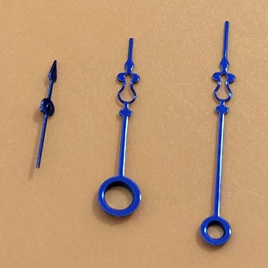 Blue floral watch hands designed for Seagull ST3600/ST3621 and ETA6497/6498 movements, precision-crafted accessory.