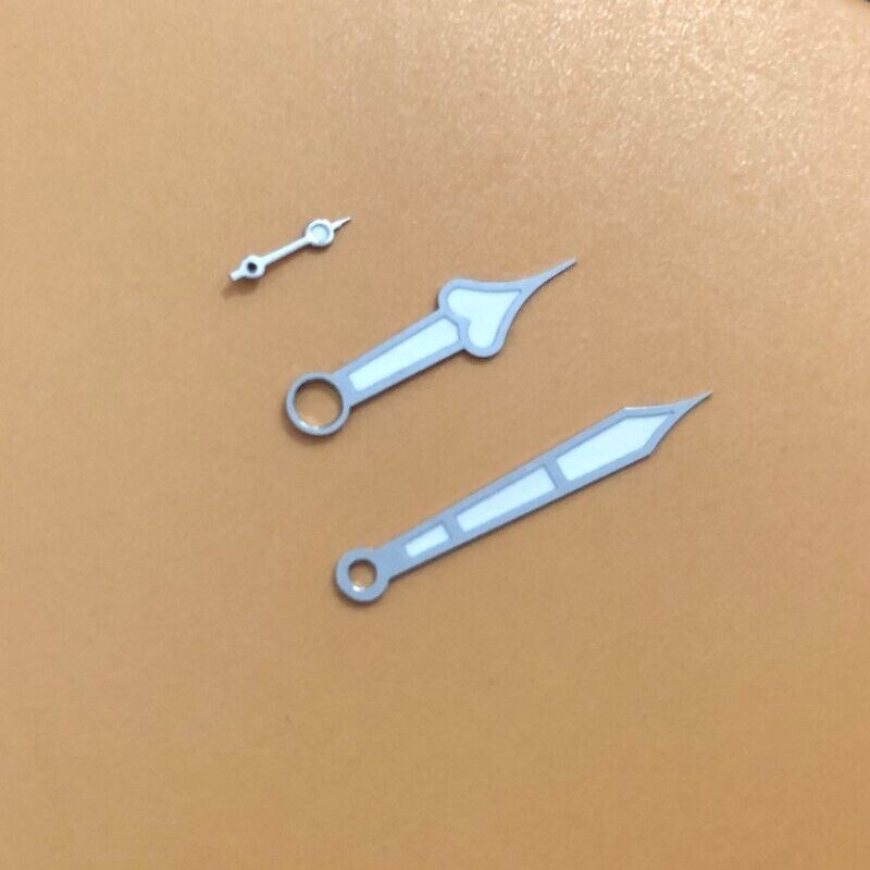 Peach shaped lume watch hands for Seagull ST3600 movement, glow-in-the-dark, precision design.