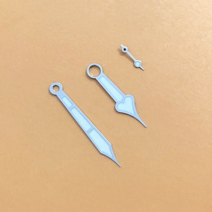 Peach-shaped glow-in-the-dark watch hands for Seagull ST3600 movement, precision-crafted accessories.