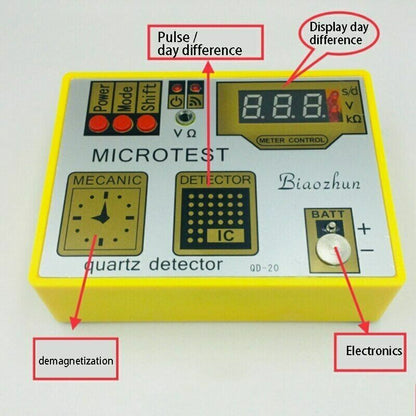 QD-20 Quartz Movement Tester, precise watch battery life measurement tool for maintenance.