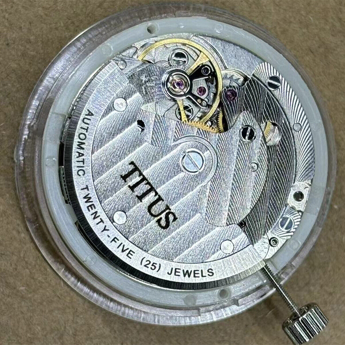 Black dial Tianjin T17 watch with ST17 automatic mechanical movement and moon phase feature.