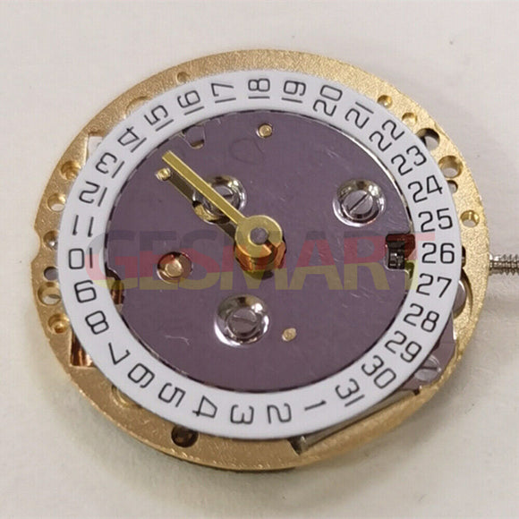 Watch Part Watchmakers ISA 222 Golden Quartz Movement 2 Hands with Calendar Lady