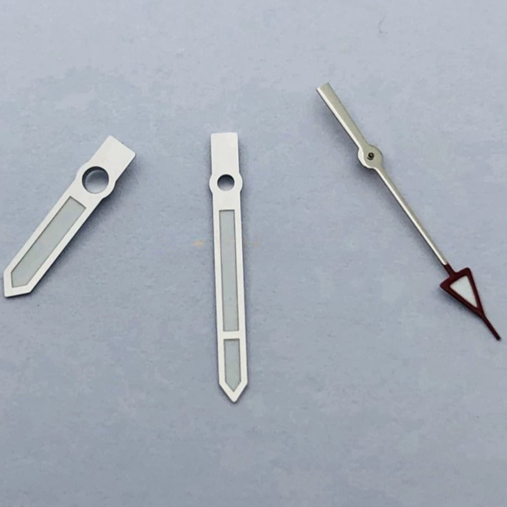 8mmx12mmx12.5mm Silver Trim Lume Watch Hands Set for ETA2824 ETA2836 Movement