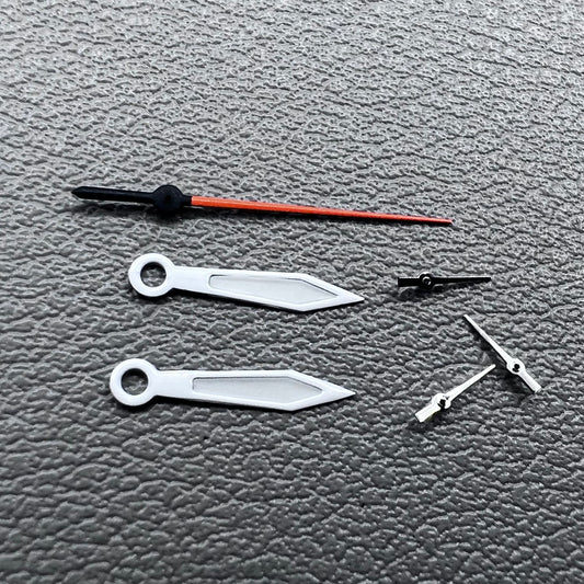 2 Sets White Trim Orange Second Hand Watch Hands for Miyota OS10 OS20 OS60 OS80