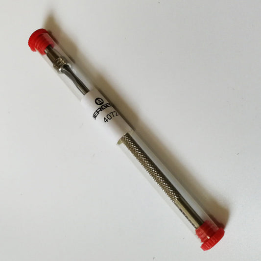 Bergeon 4072 pin vise holding hairsprings, 105 mm precision watch accessory tool.