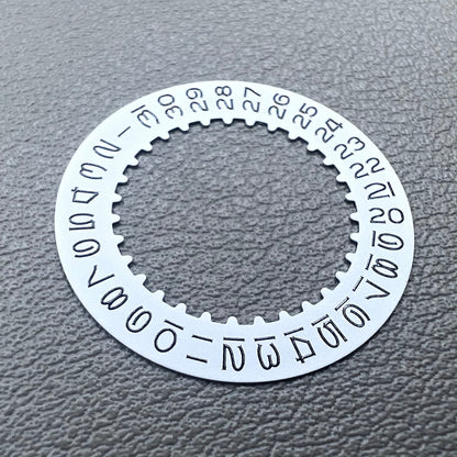 Vintage numeral font white date disk wheel by RLX, compatible with RLX3135 watch movement.