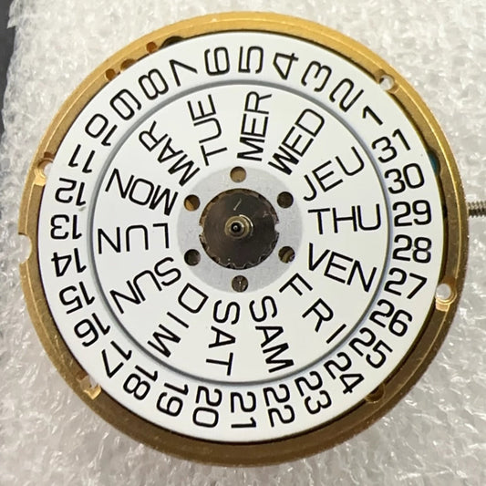 Swiss Made ETA955.422 Quartz Movement Day Date Golden Gitled Watch Part