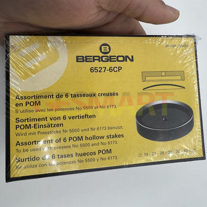 Bergeon 6527-6CP glass fitting dies for domed mineral watch glasses, sizes �19-40mm, precise watch accessory tool