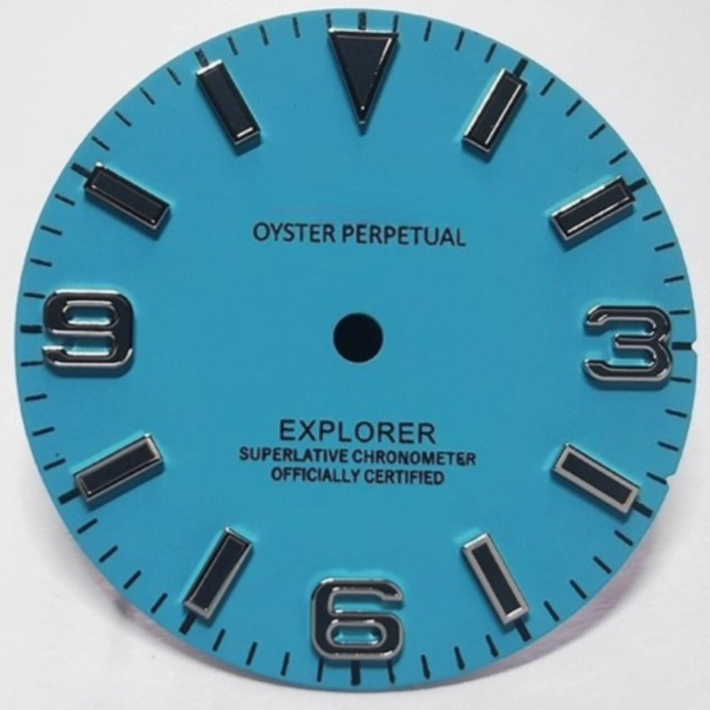 Blue 28.5mm C3 BGW9 luminescent Seashell watch dial for NH35, 200m diving water resistance